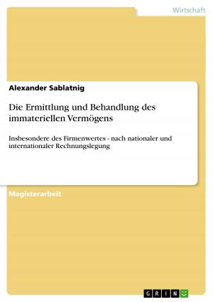 Cover of the book Die Ermittlung und Behandlung des immateriellen Vermögens by Sonja Gross