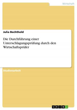 Cover of the book Die Durchführung einer Unterschlagungsprüfung durch den Wirtschaftsprüfer by Verena Illing