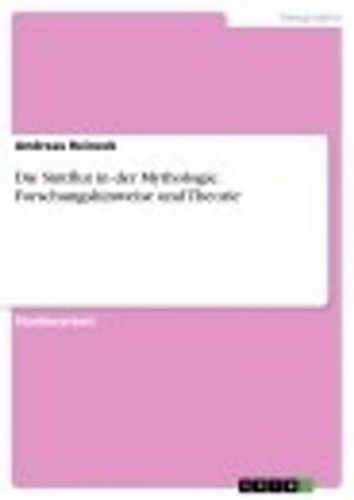 Cover of the book Die Sintflut in der Mythologie. Forschungshinweise und Theorie by Andreas Reineck, GRIN Verlag