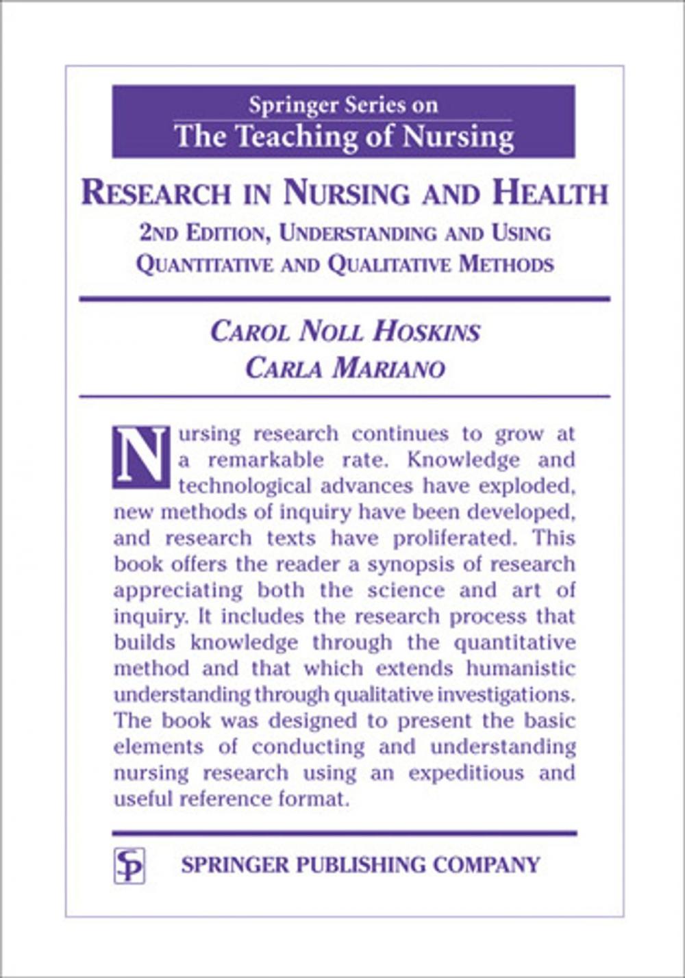 Big bigCover of Research in Nursing and Health