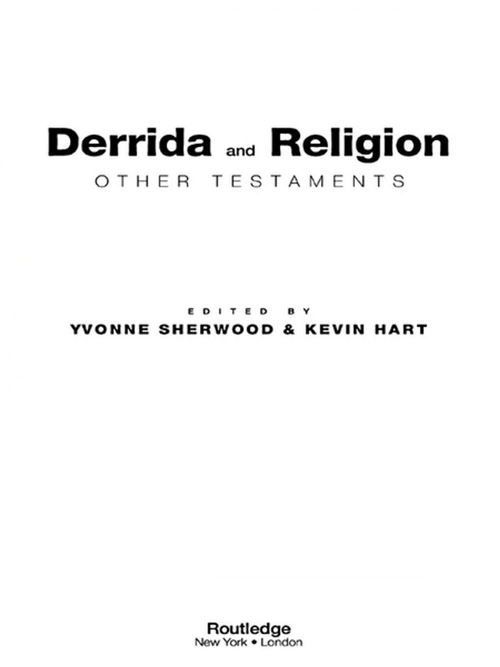 Big bigCover of Derrida and Religion