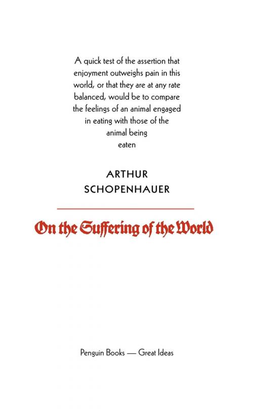 Cover of the book On the Suffering of the World by Arthur Schopenhauer, Penguin Books Ltd