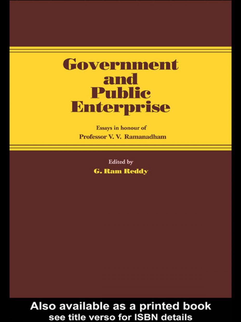 Big bigCover of Government and Public Enterprise
