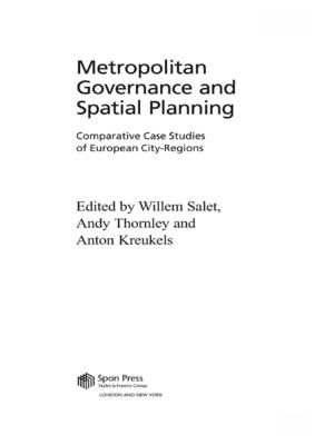 Cover of the book Metropolitan Governance and Spatial Planning by Carole Rosenstein