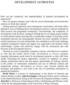 bigCover of the book Development as Process by 