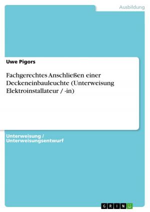 Book cover of Fachgerechtes Anschließen einer Deckeneinbauleuchte (Unterweisung Elektroinstallateur / -in)