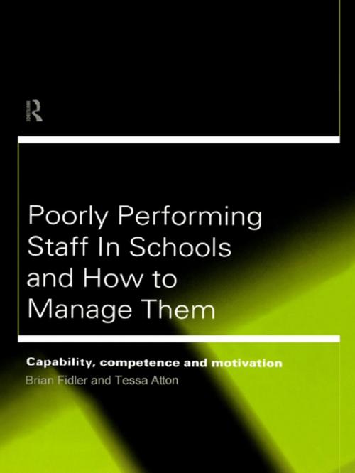 Cover of the book Poorly Performing Staff in Schools and How to Manage Them by Tessa Atton, Brian Fidler, Taylor and Francis