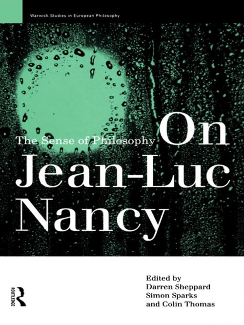 Cover of the book On Jean-Luc Nancy by , Taylor and Francis