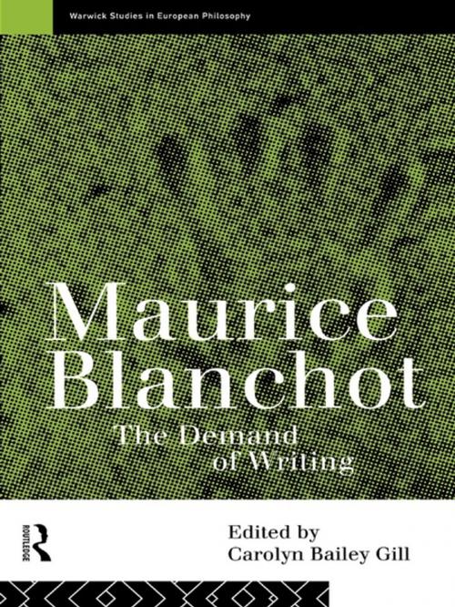 Cover of the book Maurice Blanchot by , Taylor and Francis
