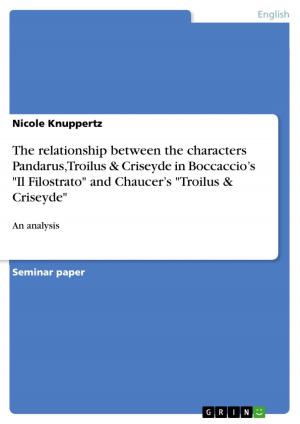 Cover of the book The relationship between the characters Pandarus, Troilus & Criseyde in Boccaccio's 'Il Filostrato' and Chaucer's 'Troilus & Criseyde' by Dominik Ertl