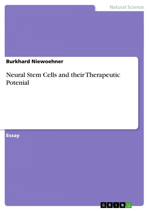 Cover of the book Neural Stem Cells and their Therapeutic Potenial by Burkhard Niewoehner, GRIN Publishing