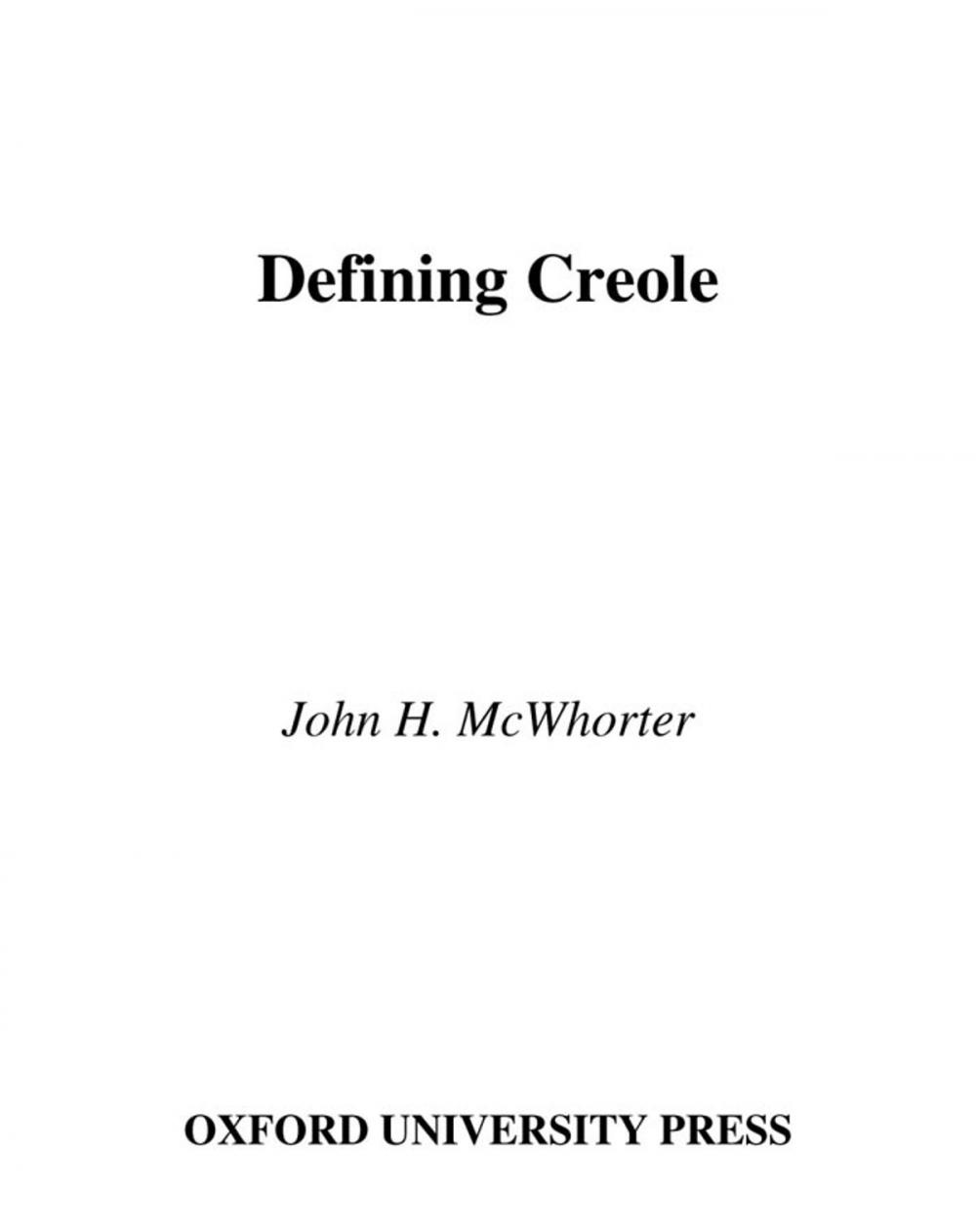 Big bigCover of Defining Creole