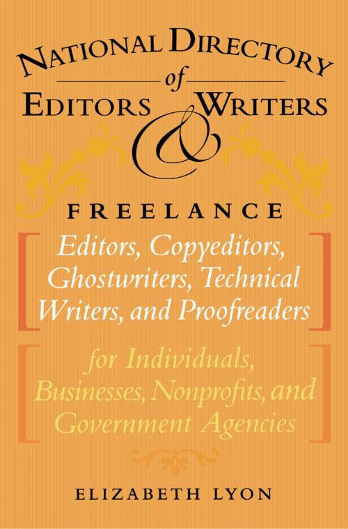 Cover of the book The National Directory of Editors and Writers by Elizabeth Lyon, M. Evans & Company