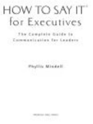 Cover of the book How to Say it for Executives by Gian Sardar