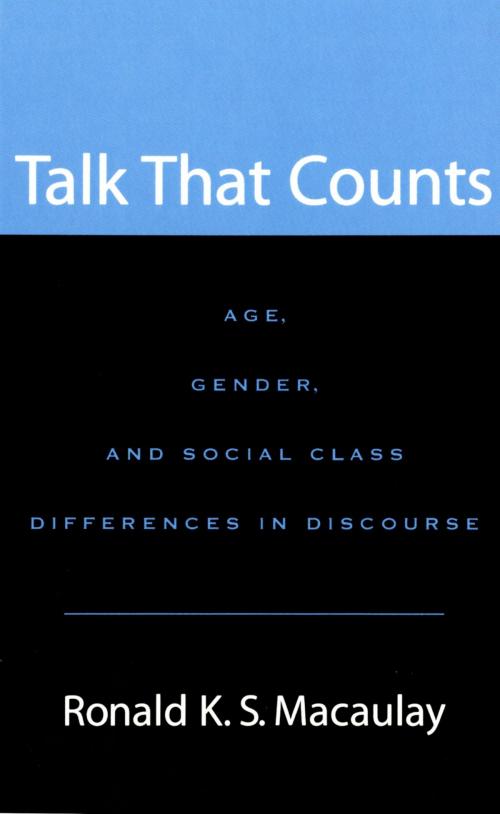 Cover of the book Talk that Counts by Ronald K. S. Macaulay, Oxford University Press