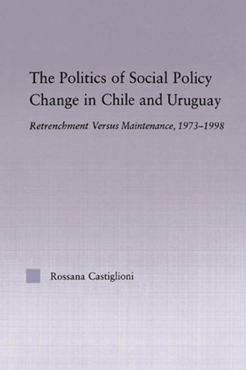 Cover of the book The Politics of Social Policy Change in Chile and Uruguay by Rossana Castiglioni Nunez, Taylor and Francis