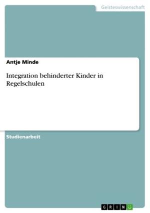 Book cover of Integration behinderter Kinder in Regelschulen