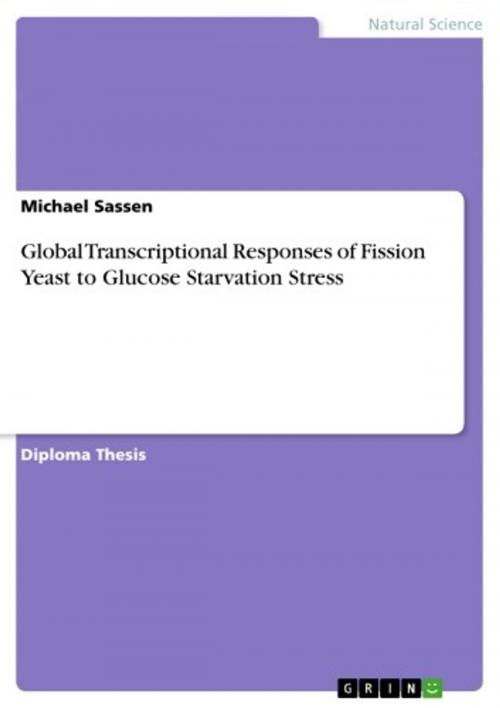 Cover of the book Global Transcriptional Responses of Fission Yeast to Glucose Starvation Stress by Michael Sassen, GRIN Publishing
