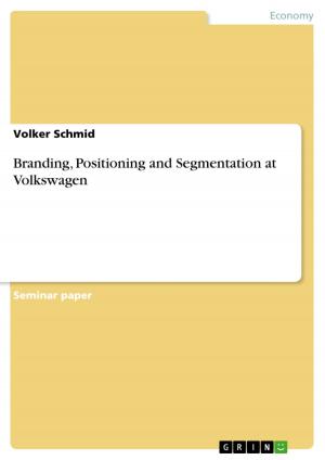 Cover of the book Branding, Positioning and Segmentation at Volkswagen by Philipp Schweers