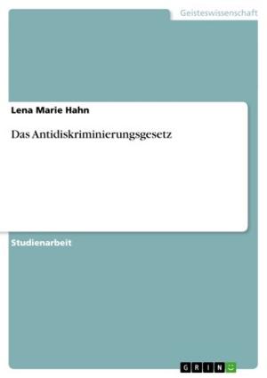Cover of the book Das Antidiskriminierungsgesetz by Anja Fischer