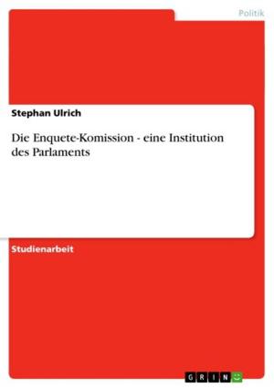 Cover of the book Die Enquete-Komission - eine Institution des Parlaments by Florian Zastrow