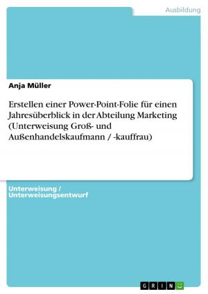 bigCover of the book Erstellen einer Power-Point-Folie für einen Jahresüberblick in der Abteilung Marketing (Unterweisung Groß- und Außenhandelskaufmann / -kauffrau) by 