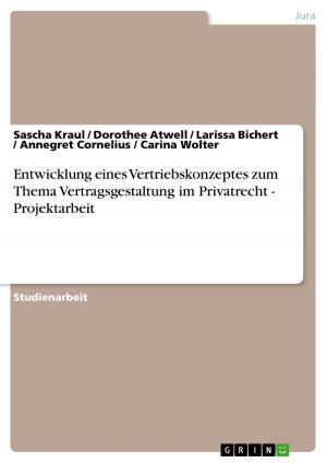 Cover of the book Entwicklung eines Vertriebskonzeptes zum Thema Vertragsgestaltung im Privatrecht - Projektarbeit by Sten Cudrig