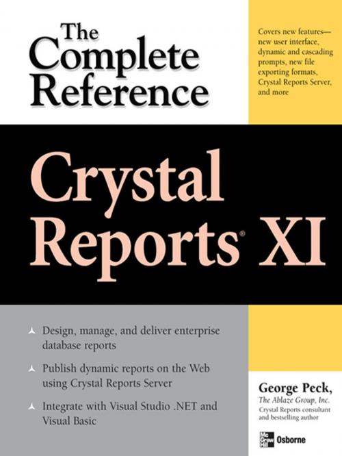 Cover of the book Crystal Reports XI: The Complete Reference by George Peck, McGraw-Hill Education