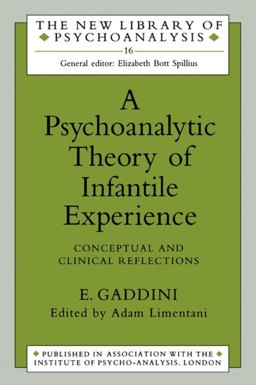 Cover of the book A Psychoanalytic Theory of Infantile Experience by Eugenio Gaddini, Adam Limentani, Taylor and Francis