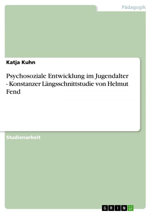 Cover of the book Psychosoziale Entwicklung im Jugendalter - Konstanzer Längsschnittstudie von Helmut Fend by Katja Kuhn, GRIN Verlag