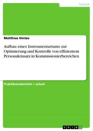 Cover of the book Aufbau eines Instrumentariums zur Optimierung und Kontrolle von effizientem Personaleinsatz in Kommissionierbereichen by Britta Brokate