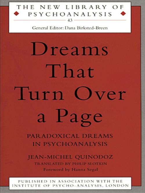 Cover of the book Dreams That Turn Over a Page by Jean-Michel Quinodoz, Taylor and Francis