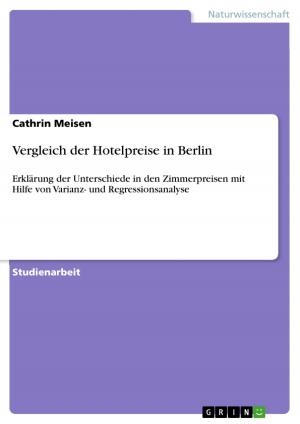Cover of the book Vergleich der Hotelpreise in Berlin by Melanie Götz