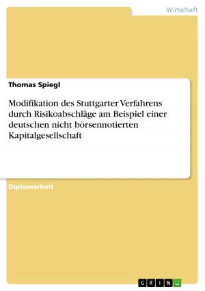 Cover of the book Modifikation des Stuttgarter Verfahrens durch Risikoabschläge am Beispiel einer deutschen nicht börsennotierten Kapitalgesellschaft by Mathias Mayrbäurl