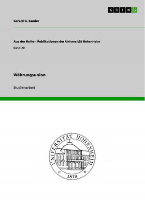 Cover of the book Währungsunion by Stefan Sebastian Bahn