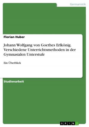 Book cover of Johann Wolfgang von Goethes Erlkönig. Verschiedene Unterrichtsmethoden in der Gymnasialen Unterstufe