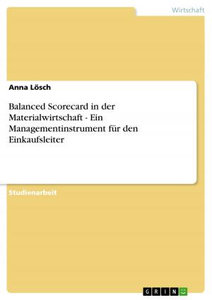 Cover of the book Balanced Scorecard in der Materialwirtschaft - Ein Managementinstrument für den Einkaufsleiter by Theresa Wenzel