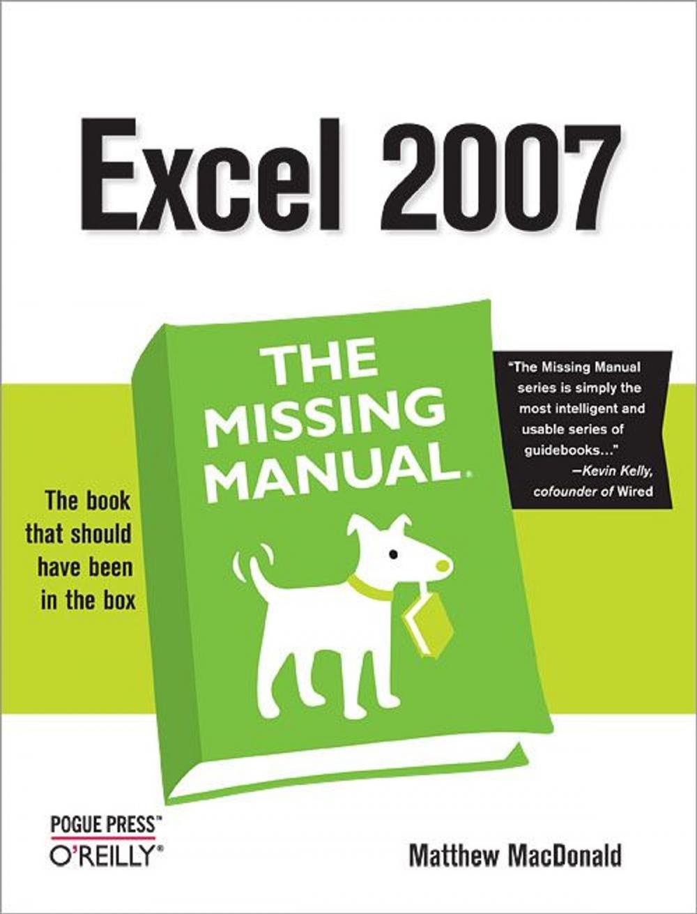 Big bigCover of Excel 2007: The Missing Manual