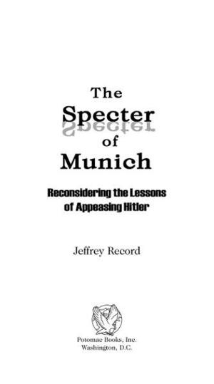Book cover of The Specter of Munich