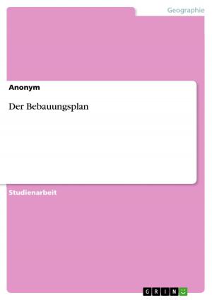 Cover of the book Der Bebauungsplan by Natascha Weimar