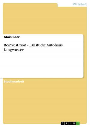 Cover of the book Reinvestition - Fallstudie Autohaus Langwasser by Jessica Götz