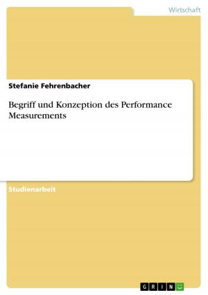 Cover of the book Begriff und Konzeption des Performance Measurements by Maria Heinemann