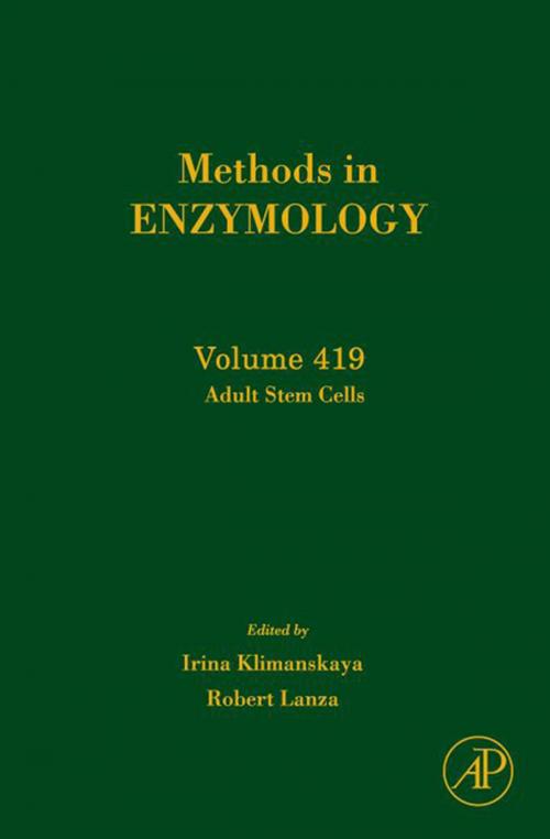 Cover of the book Adult Stem Cells by Irina Klimanskaya, Robert Lanza, Elsevier Science