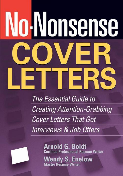 Cover of the book No-Nonsense Cover Letters by Arnold G. Boldt, Wendy S. Enelow, Red Wheel Weiser