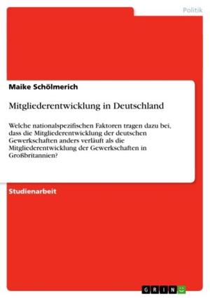 Cover of the book Mitgliederentwicklung in Deutschland by Zora Bombach