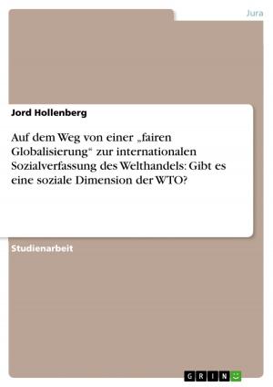 Cover of the book Auf dem Weg von einer 'fairen Globalisierung' zur internationalen Sozialverfassung des Welthandels: Gibt es eine soziale Dimension der WTO? by Anne Roemer