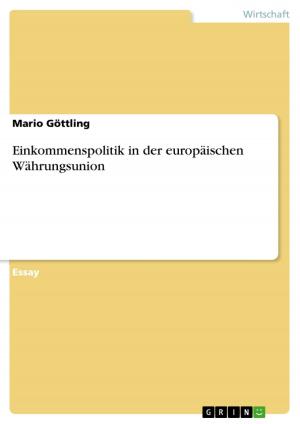 Cover of the book Einkommenspolitik in der europäischen Währungsunion by Rebecca Schuster