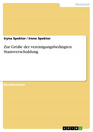 Cover of the book Zur Größe der vereinigungsbedingten Staatsverschuldung by Melanie Stahl