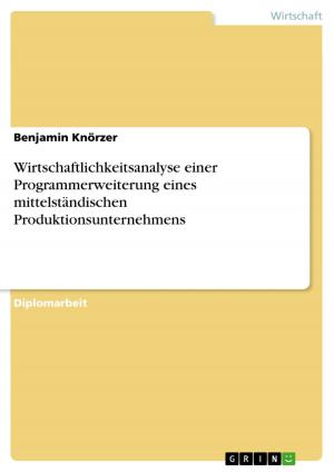 Cover of the book Wirtschaftlichkeitsanalyse einer Programmerweiterung eines mittelständischen Produktionsunternehmens by Martin Rödiger