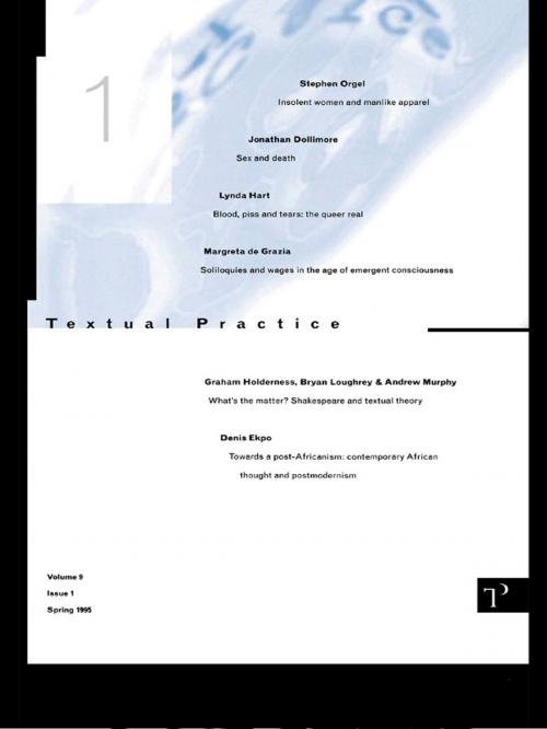Cover of the book Textual Practice by , Taylor and Francis